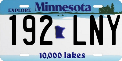 MN license plate 192LNY