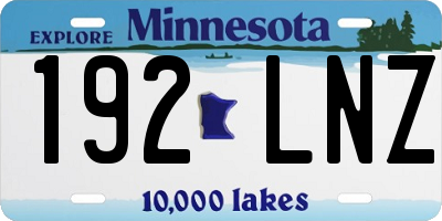 MN license plate 192LNZ