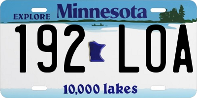 MN license plate 192LOA