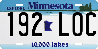 MN license plate 192LOC