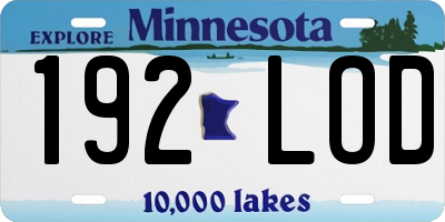 MN license plate 192LOD