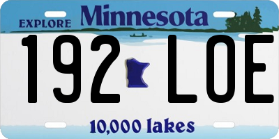 MN license plate 192LOE