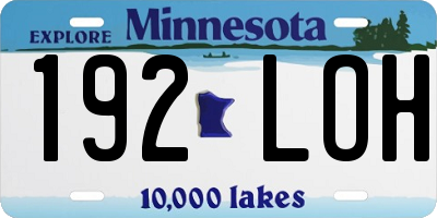MN license plate 192LOH