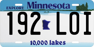 MN license plate 192LOI