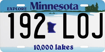 MN license plate 192LOJ