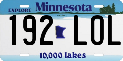 MN license plate 192LOL