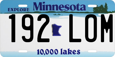 MN license plate 192LOM