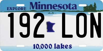 MN license plate 192LON