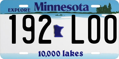 MN license plate 192LOO