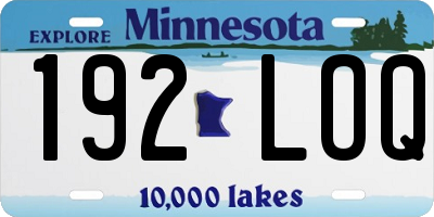 MN license plate 192LOQ