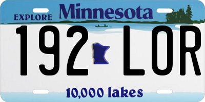 MN license plate 192LOR