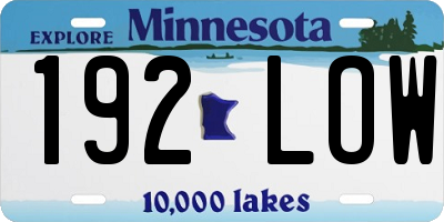 MN license plate 192LOW