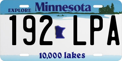 MN license plate 192LPA