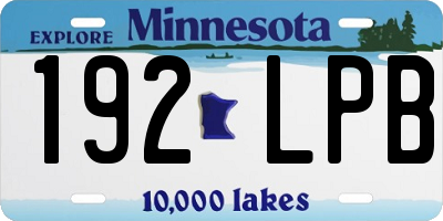MN license plate 192LPB