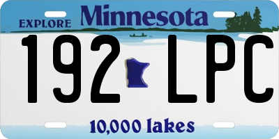 MN license plate 192LPC