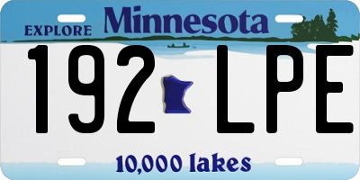 MN license plate 192LPE