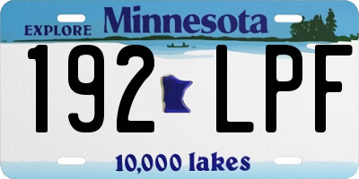 MN license plate 192LPF