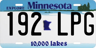 MN license plate 192LPG