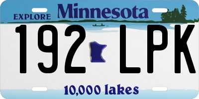 MN license plate 192LPK