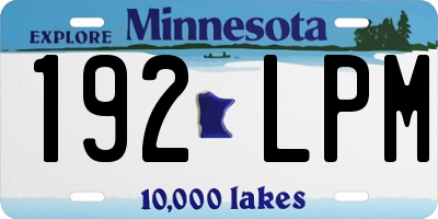 MN license plate 192LPM