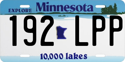 MN license plate 192LPP