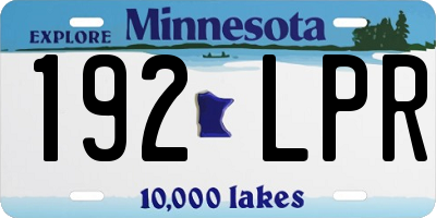 MN license plate 192LPR