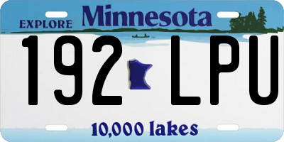 MN license plate 192LPU