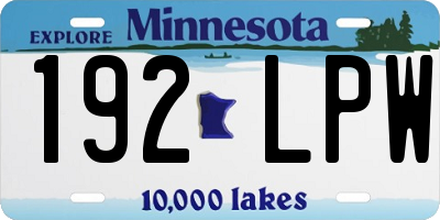 MN license plate 192LPW