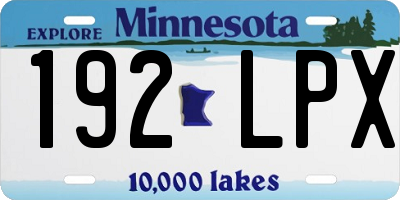 MN license plate 192LPX