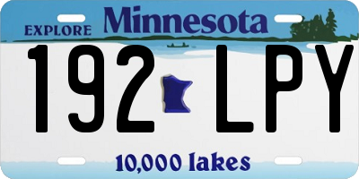 MN license plate 192LPY