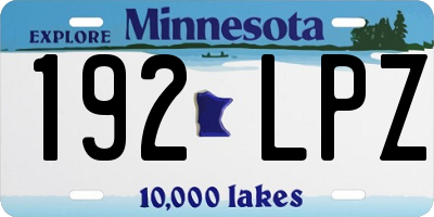 MN license plate 192LPZ