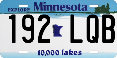 MN license plate 192LQB