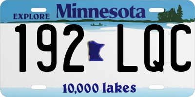 MN license plate 192LQC