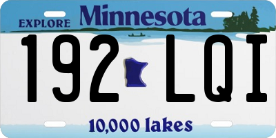 MN license plate 192LQI