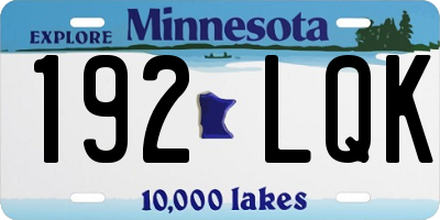 MN license plate 192LQK