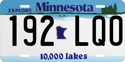 MN license plate 192LQO