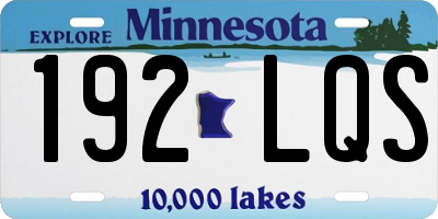 MN license plate 192LQS