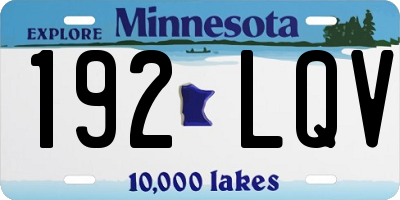 MN license plate 192LQV