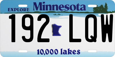 MN license plate 192LQW