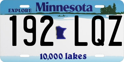 MN license plate 192LQZ