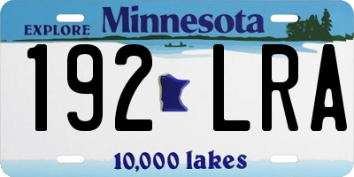 MN license plate 192LRA