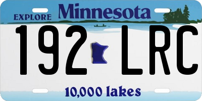 MN license plate 192LRC