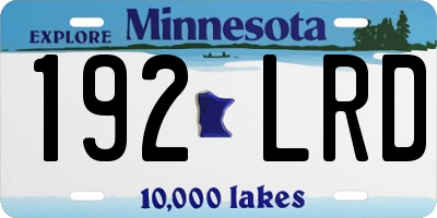MN license plate 192LRD