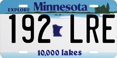 MN license plate 192LRE