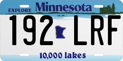 MN license plate 192LRF