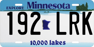 MN license plate 192LRK
