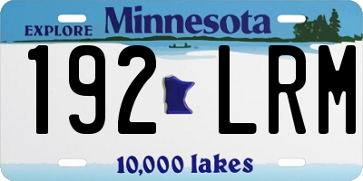 MN license plate 192LRM
