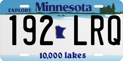 MN license plate 192LRQ