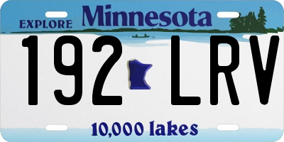 MN license plate 192LRV