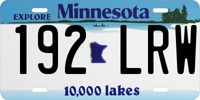 MN license plate 192LRW